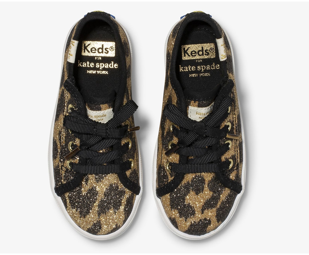 Keds Sneaker Kinder Leopard - Kate Spade New York Kickstart Jr. Glitter Leopard - WUZ-573802